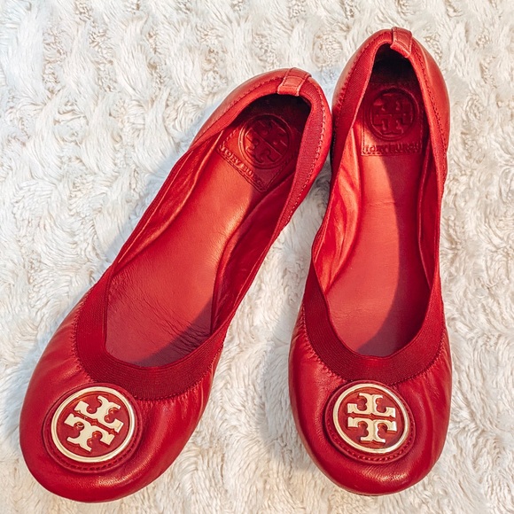 Tory Burch Shoes - Red tory burch flat size 8